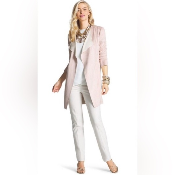 Chico’s Faux Suede Peach Double-Face Duster Cardigan Size XL - Picture 6 of 12